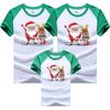 Nueva camiseta de verano de manga corta para padres e hijos, conjunto familiar de manga raglán, versión coreana de ropa infantil holgada, una generación de verde y blanco