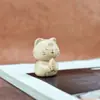 Adornos de Gato Tallados a Mano en Madera de Haya, Lindos Regalos de Decoración para Escritorio, Nuevos Adornos Pequeños de Talla en Madera Estilo Chino, Accesorios Creativos