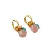 Novos Novos Brincos Estilo Chinês Brinco de Cristal Rosa Pêssego Turquesa Retrô Brincos de Esmalte de Alta Qualidade Exquisitos para Mulheres Atacado