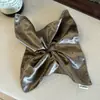 Scrunchie Retro Coreano de Alta Qualidade com Brilho em Cetim e Bolinhas Lenço Quadrado Versátil para Cabelo para Mulheres