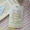 Pom.Kr Pinza para el pelo estilo coreano con estampado de gota de agua 5 cm Accesorios para el pelo de niños Pinza para flequillo dulce Pinza lateral para bebé