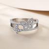 Nuevo anillo de mariposa de plata esterlina S925 transfronterizo para mujer, diseño de moda europeo y americano, conjunto de anillo de diamantes y circonitas, anillo de bodas