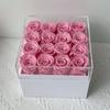 Balde de Abraço Acrílico com Flor Preservada Série de Produtos Acabados Dia dos Namorados Rosa Cabeça de Cogumelo Presente para o Dia das Mães Amazon