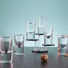 Atacado de fábrica copo de vidro para destilados fundo grosso copo reto para licor taça pequena de vinho copo reto pequeno swallow 25ml
