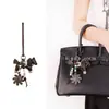 Novo Estilo Bolsa de Pônei em Couro PU Pingente Corrente para Celular Cordão de Contas Lanyard Chaveiro Ornamento Fábrica Presente de Festival do Meio Outono