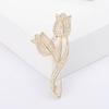 Broche de tulipán de dos cabezas con microincrustaciones de circonitas elegantes de moda de otoño e invierno, ramillete de cheongsam de traje elegante de lujo para mujer, venta al por mayor