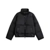 Chaqueta Puffer Catteeius de Color Sólido Engrosada con Plumón de Pato Blanco para Hombres y Mujeres, Abrigo Corto Cálido de Invierno con Cuello de Solapa
