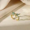 Anillo de Flor de Mariposa de Color Transfronterizo Galvanizado Simple Moda Versátil Estilo Coreano Lujo Ligero Ajustable Anillo para Viaje Diario para Mujeres
