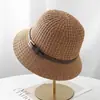 Sombrero de Pescador Tejido Hueco Delgado de Verano Protección Solar para Mujer 2026 Nuevo Versátil Transpirable Protector Solar Hace que la Cara Parezca Más Pequeña Sombrero para el Sol