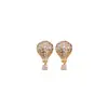 Pendientes de Globo Aerostático Redondos de Circonita Plateada Moda Commuter Versátiles Pendientes de Ins Lujo Ligero Pendientes de Nicho de Gama Alta