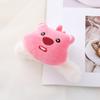 Cartoon urso outono einverno novo clipe rosa de pelúcia outono einverno bonito hairpin doce menina coração anel de cabelo acessórios para o cabelo