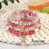 Pulsera de Múltiples Capas Artesanía en Vidrio Joyería con Cuentas Juego de Cuatro Piezas Juego de Pulseras Elásticas Venta Caliente de AliExpress