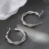 Pendientes de aro grandes con diseño de celebridad de Internet, exagerados, con diseño de tejido trenzado, con personalidad sencilla y círculo geométrico, estilo coreano.