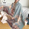 Bufanda de Flor de Ciruelo Estilo Nuevo Vintage para Mujer de Cachemir Engrosada Doble Cara Bufanda de Estudiante Shawl de Moda Abrigo Grueso Cálido