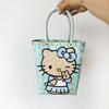 Bolso de mano tejido de plástico al por mayor bolso de gato gatito estilo universitario bolso tejido a mano para chica cesta vertical para verduras