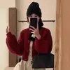 Nuevo cárdigan corto de punto grueso estilo coreano para otoño para mujeres petite, moderno y versátil, rejuvenecedor, suéter de un solo botón para mujeres