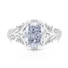 Venta caliente de transmisión en vivo: Anillo de Vid de Diamante de Alto Carbono Súper Brillante para Mujer con Corte Flor de Hielo Forma de Huevo de Paloma, Anillo con Forma de Huevo Chapado en Oro Real