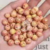 Luz de Palacio Vintage Estilo Francés Lujo Ligero Barroco Pintura al Óleo Cuentas de 12 mm Pulsera DIY Colgante para Coche Cuentas Sueltas con Agujero Recto