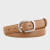 Cinturón de piel auténtica para mujer, nuevo, con hebilla cuadrada, estilo coreano, decorativo, informal, con cinturón, disponible en fábrica.