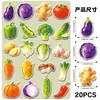 20 Piezas de Pegatinas Magnéticas Originales de Verduras 3D, Decoración Creativa Realista para Refrigerador, Pegatinas Magnéticas Suaves para Tablero de Corcho