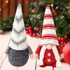 Gorro de punto a rayas navideño transfronterizo, muñeco Rudolph para pareja, muñeco sin rostro, adornos para decoración del hogar