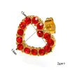 Nova Moda Leve Luxo Vazado Cravejado com Diamantes Colar de Coração para Mulheres, Versátil e Elegante, Brincos Banhados a Ouro 18K Atacado