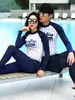 2026 Novo Estilo Japonês e Coreano Masculino Conjunto de Duas Peças para Praia Protetor Solar Estampado Manga Longa Roupa de Banho para Comércio Transfronteiriço, Atacado em Estoque