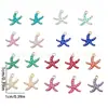 Colgantes de Criaturas Marinas Esmaltados de Acero Inoxidable Charms DIY de Estrella de Mar Cangrejo Pez 10 Estilos Accesorios de Joyería Multicolor
