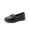 Zapatos de Trabajo KFC para Mujer, Zapatos Planos Antideslizantes para Mamá, Zapatos de Cuero Genuino Casuales Negros para Mujer, Estilo Versátil de Mamá