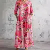 Primavera 2026 Nuevo Vestido de Bolsillo para Mujer Amazon Transfronterizo Moda Europea y Americana Holgado Cuello en V Elegante Gama Alta