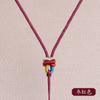 Colar de corda com nó multicolorido feito à mão saquinho para sementes saquinho joia pingente de cristal de cera de abelha pingente corda ajustável