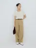 Pantalones Casuales de Estilo Sencillo para Viajar de Pierna Recta de Cintura Alta Adelgazantes con Cinturón Verano Nuevo Modelo Pantalones 90312
