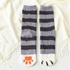 Calcetines antideslizantes de silicona con diseño de garra de gato para mujer, de forro polar coral grueso, para dormir, para el hogar, con dispensador de calcetines de suelo con diseño de garra de gato.