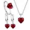 Europa y Estados Unidos superventas traje de moda simple collar de corazón con incrustaciones de circón anillo de corazón hebilla de oreja de amor una generación de pelo