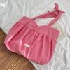 5291 Falda Plisada Estilo Lazy Bolso de Hombro con Cordones Bolso Sobaco de Gran Capacidad Bolso de Lona Estilo Coreano Bolso Primavera Verano Nueva Llegada