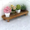 Suporte de flores para varanda de madeira maciça ao ar livre anticorrosivo, prateleira de pátio estilo escada, suporte de flores para suculentas de piso, multi-camadas interno