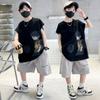 Conjunto de Verão Sem Mangas para Meninos 2025 Novo Estilo Bonito Infantil Médio e Grande Colete Esportivo Infantil de Verão para Meninos Marca da Moda