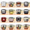 Porta-moedas Flame Small Cha Tinplate, bolsa redonda para fones de ouvido, presente para o dia das crianças, fone de ouvido Flame Small Cha