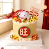 Decoración de Pastel de Abanico de Dinero Eva de Moda para Buena Fortuna, Prosperidad, Riqueza y Gato de la Fortuna Toppers Decorativos para Hornear