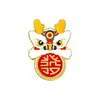 Estilo Chinês Tendência Nacional Texto Leão Emblema Broche de Ano Novo Suéter Terno Bolsa Infantil Broche Bordado Acessórios
