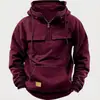Comércio exterior masculino transfronteiriço Amazon American com capuz retro velho suéter de cor sólida outono e inverno juventude casaco de manga comprida