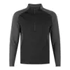 Camiseta de Manga Larga con Media Cremallera para Hombre Primavera y Otoño Secado Rápido Fitness Ropa Deportiva para Exteriores Sudadera de Cuello Alto Chaqueta Delgada Casual