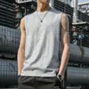 Nuevo Chaleco de Cuello Redondo para Hombre Chaleco de Color Camiseta de Verano sin Mangas Delgado Fitness Baloncesto Top Deportivo Ropa para Hombre