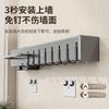 Soporte para cuchillos de cocina color gris gun, almacenamiento integrado, estante de almacenamiento multifuncional de pared, tubo para palillos, suministros de pared sin perforaciones
