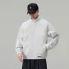Jaqueta com gola alta estilo piloto, nova coleção de outono masculina, corte solto estilo workwear, corta-vento versátil, peça casual da moda
