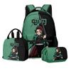 Mochila Escolar con Diseño de Anime, Mochila de Viaje, Lonchera, Estuche para Lápices, Set de Tres Piezas para Estudiantes de Primaria y Secundaria, con Estampado