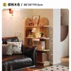 Estantería de Esquina de Madera Maciza Cuidadosamente Seleccionada, Librero Estrecho de Pie, Estante de Exhibición Integrado Montado en la Pared, Librero Junto al Sofá en la Esquina de la Sala de Estar