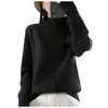 Suéter de Punto Canalé Ajustado con Cuello Alto de Media Manga Engrosado Nuevo Transfronterizo Otoño/Invierno 2026 Top Básico para Mujer