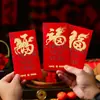 Bolsa Envelope Vermelho Ano do Cavalo 2026 Nova Tendência Nacional Papel Tátil Hot Stamping Envelope Vermelho Festival da Primavera Ano Novo Caractere de Bênção Carteira para Dinheiro da Sorte Bolsa
