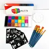Amazon Set de pintura facial a base de aceite de 20 colores, pintura facial para niños, herramientas de maquillaje para escenario y teatro, pintura facial al por mayor